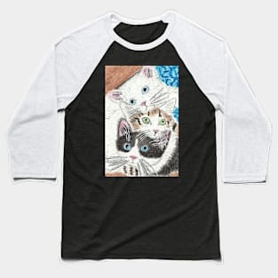 Cute  cuddle Happy cat stack art painting Baseball T-Shirt